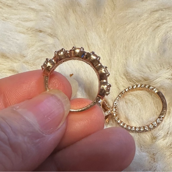 14k morganite wedding ring set - Picture 7 of 10